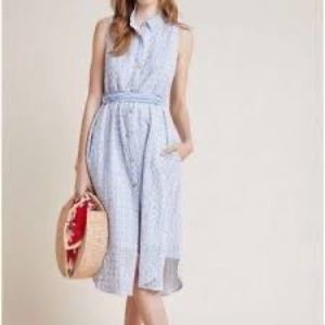 Anthropologie blue and white striped dress.